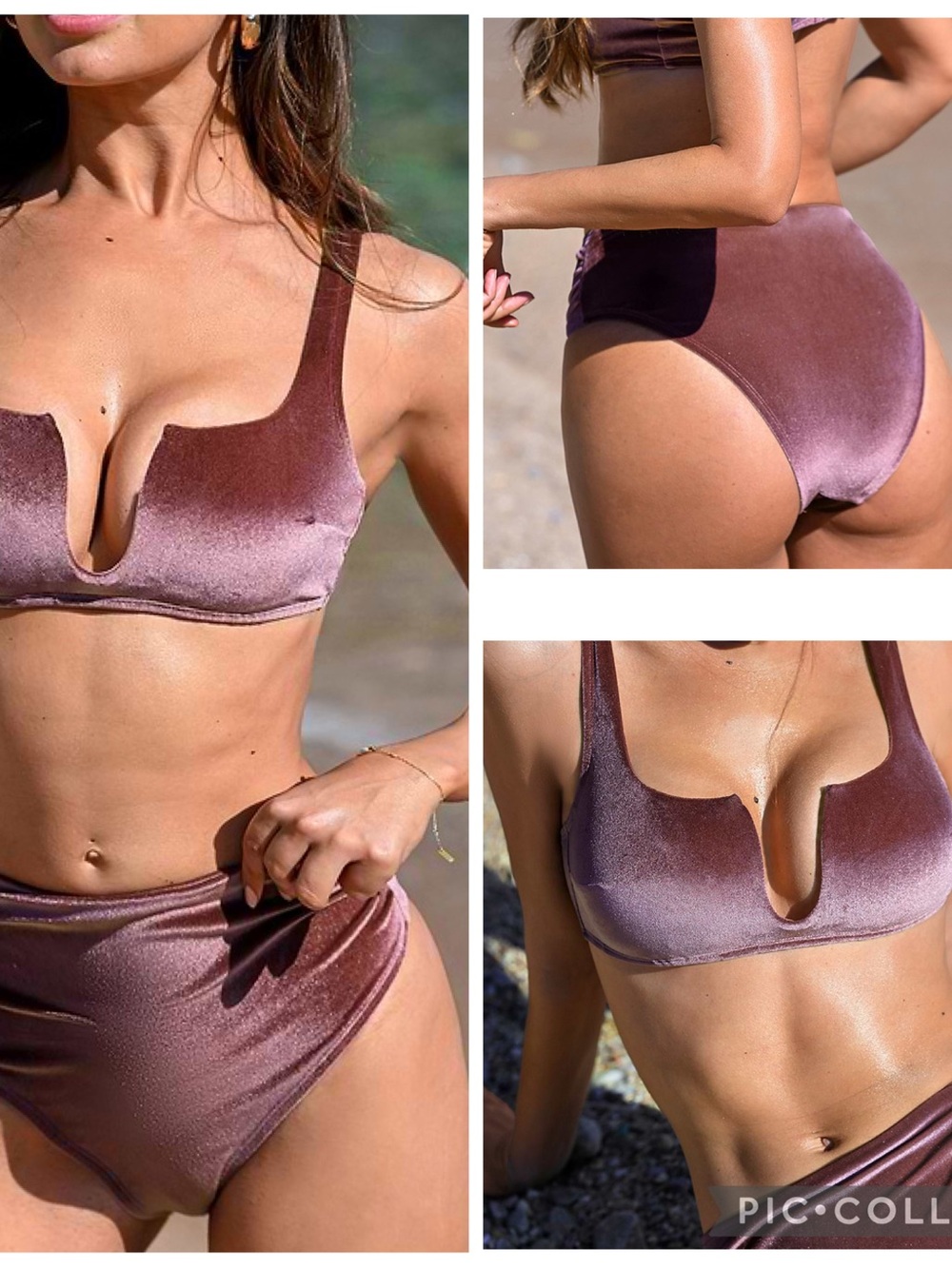 Cupshe Velvety Merlot Maroon Bikini Set Medium